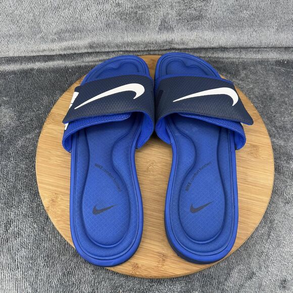 Nike Benassi Solarsoft Shoes Mens Size 13 Blue Slide Sandals 705513-414 - Picture 6 of 11